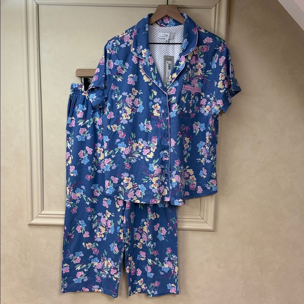 Karen Neuburger Women's Short Sleeve Girlfriend Capri PJ Set